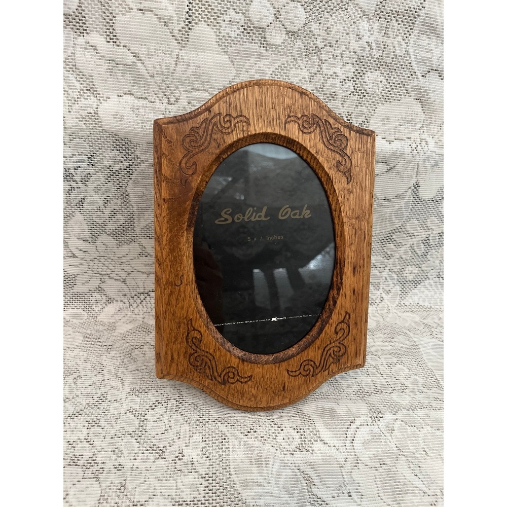 Vintage Solid Oak 5in. by 7in. Wooden Picture Frame